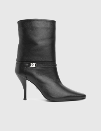 Botine MELINDA NEGRE  din piele [2]