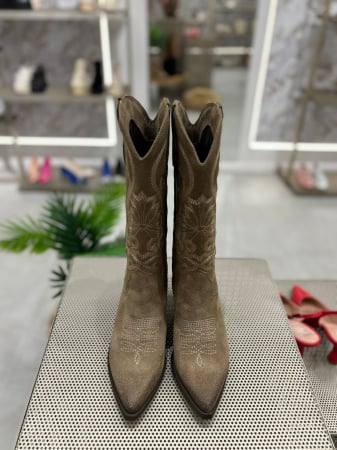 Ciocate MEXICO BEJ din piele cu toc [3]