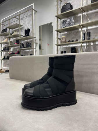 Ghete MARLENA NEGRE cu elastic din piele [3]