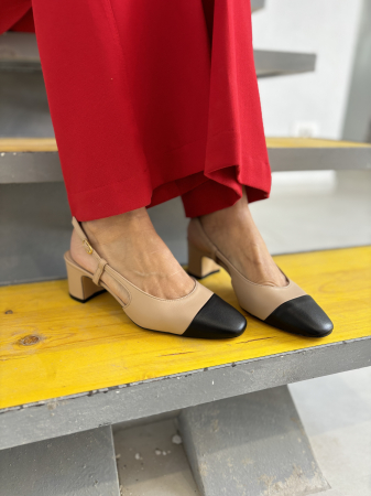 Incaltaminte - Pantofi CAPPUCCINO ITALY cu toc gros