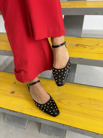 Incaltaminte - Pantofi GRACE NEGRI cu tinte aurii