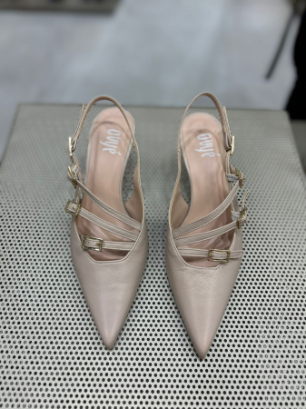 Pantofi cu toc - Pantofi stiletto ALYONNA NUDE cu catarame
