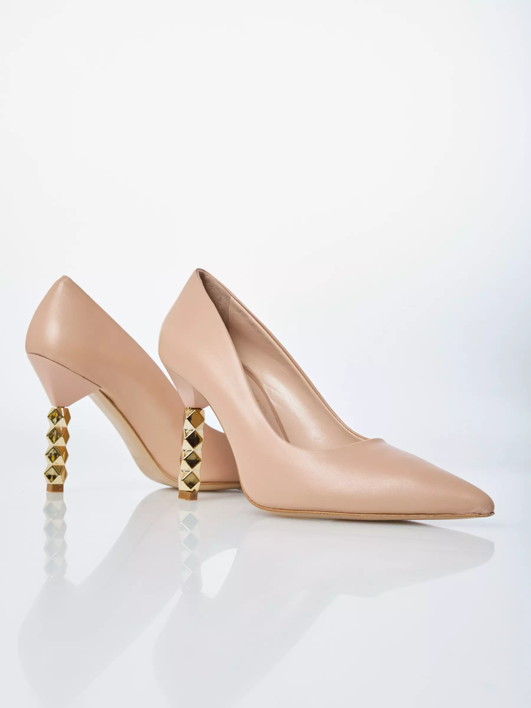 Pantofi stiletto HARLOW NUDE cu toc metalic [1]