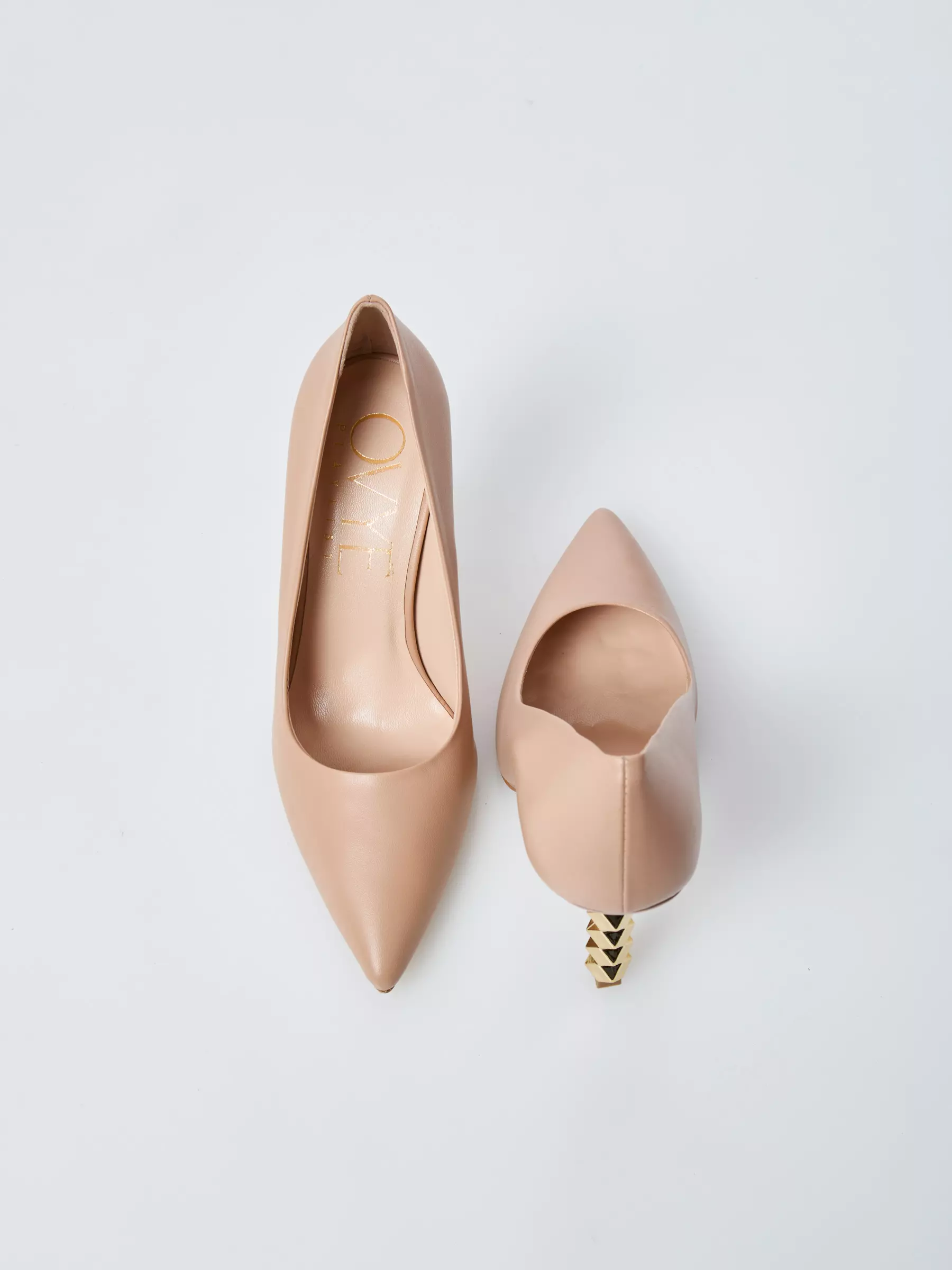 Pantofi stiletto HARLOW NUDE cu toc metalic [3]