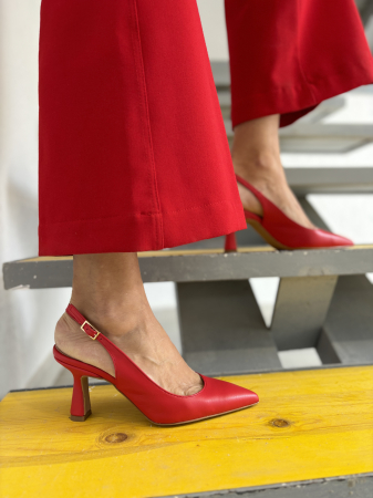 Incaltaminte - Pantofi stiletto IOANA rosii cu bareta la spate