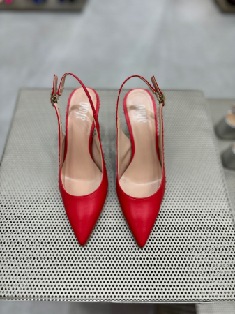 Pantofi stiletto IOANA rosii cu bareta la spate [1]