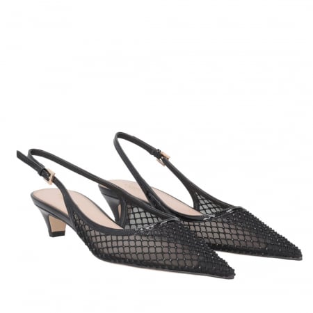 Femei - Pantofi stiletto Kelly din plasa cu cristale si bareta la spate