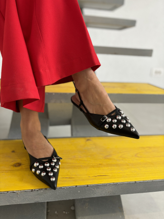 Pantofi stiletto KIMORA NEGRI cu bareta la spate [1]