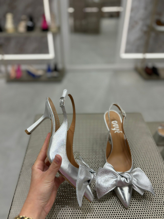 Pantofi cu toc - Pantofi stiletto LAMINATO ARGINTII cu toc
