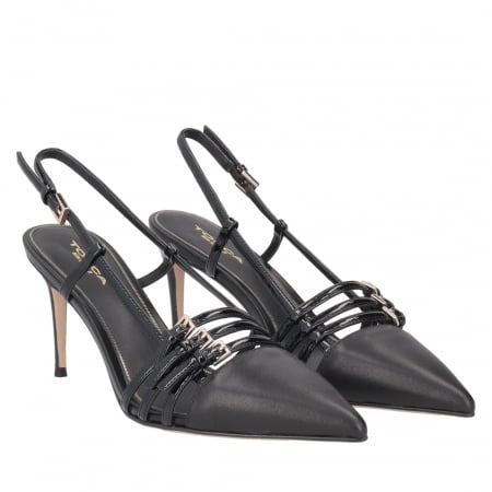Femei - Pantofi stiletto LAUREL NEGRU cu bareta la spate