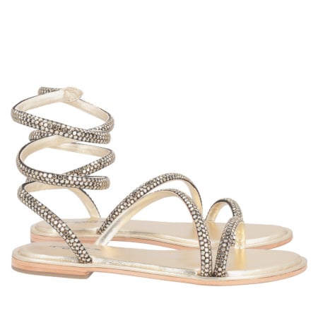 Femei - Sandale Gold reglabile pe glezna