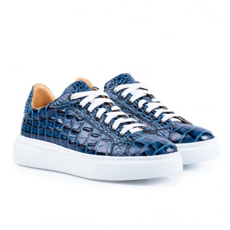 Pantofi - Sneaker CROCO BLUE piele naturala