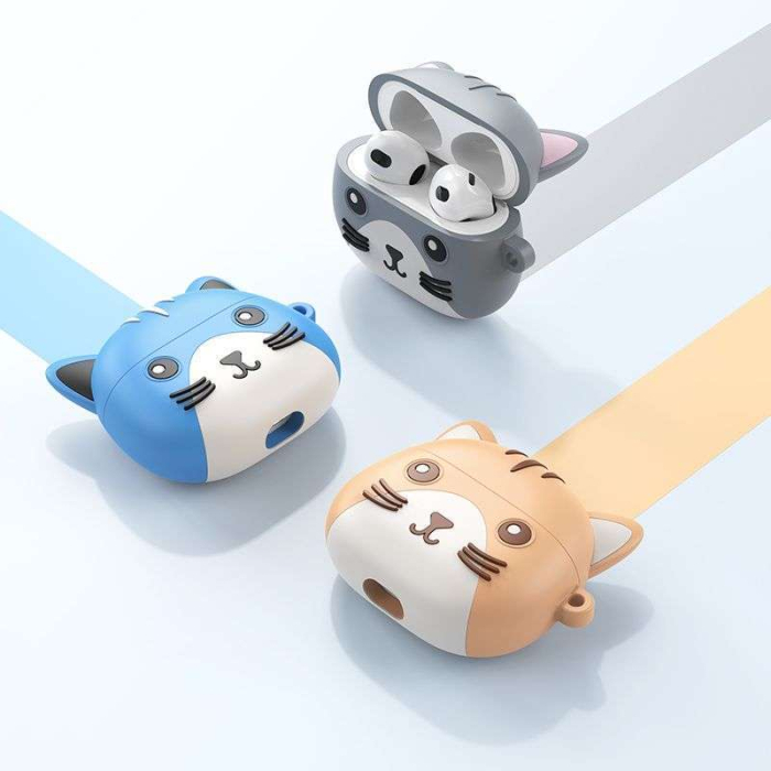 Casti cu Husa Pisica, Bluetooth, Hoco EW46, 300mAh, Autonomie 4 Ore, Silicon, Gri [4]