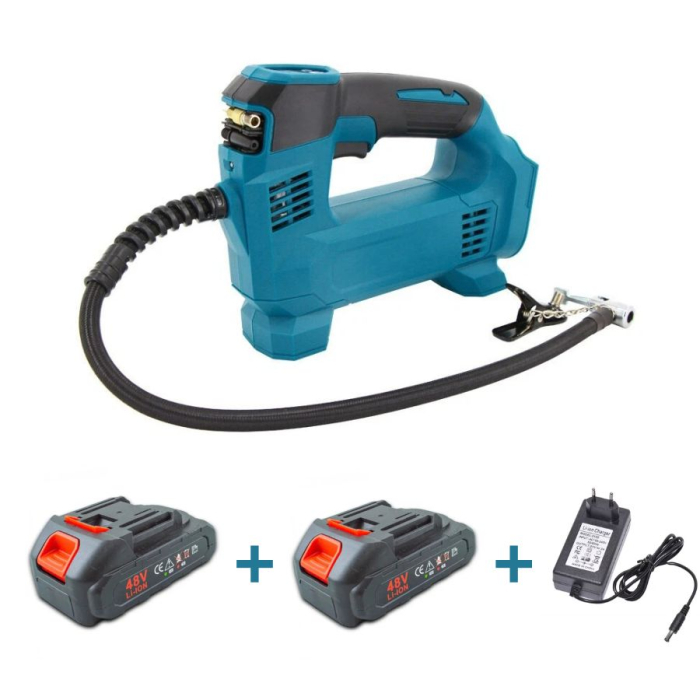 Compresor Auto Portabil cu 2 Baterii și Încărcător – Umflare Rapidă, Oprire Automată, LED [2]