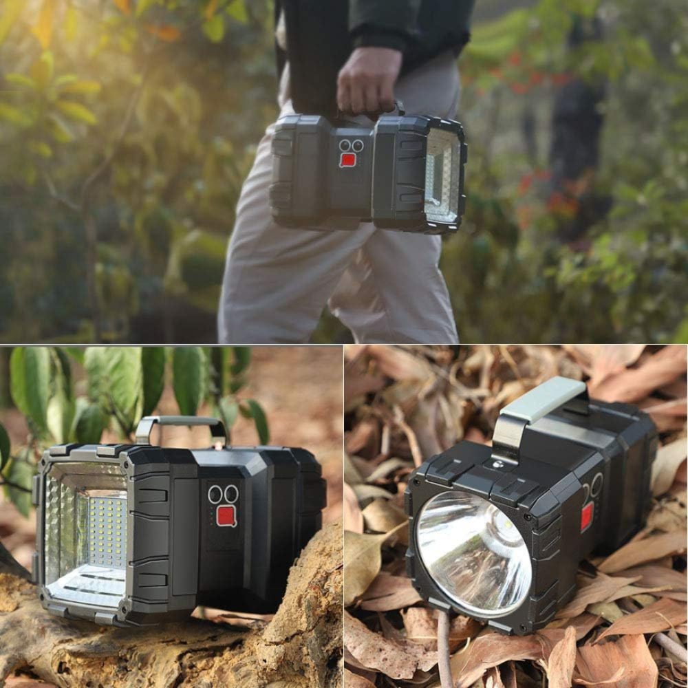 Lanterna LED profesionala cu acumulator 10000mAh, fascicul lung si lumina floodlight, functie Power Bank, 7 moduri si maner ergonomic [4]