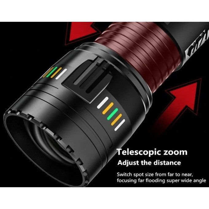 Lanterna profesionala 3000 M, 4 acumulatori, Incarcare USB, Flash [6]