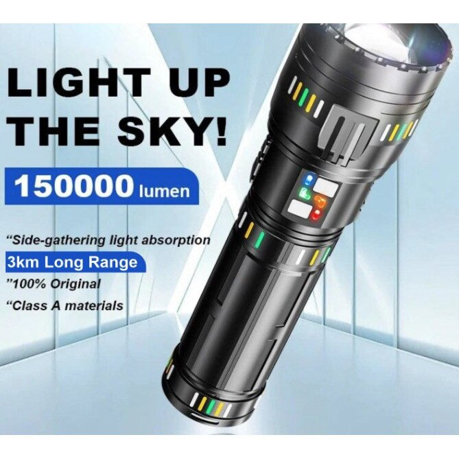 Lanterna profesionala 3000 M, 4 acumulatori, Incarcare USB, Flash [3]