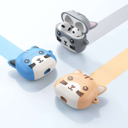 Casti cu Husa Pisica, Bluetooth, Hoco EW46, 300mAh, Autonomie 4 Ore, Silicon, Gri [3]