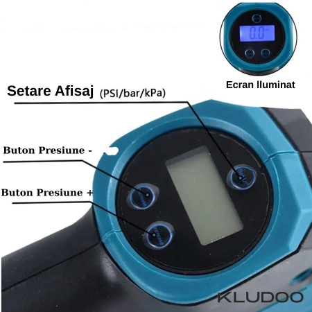 Compresor Auto Portabil cu 2 Baterii și Încărcător – Umflare Rapidă, Oprire Automată, LED [5]