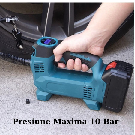 Compresor Auto Portabil cu 2 Baterii și Încărcător – Umflare Rapidă, Oprire Automată, LED [4]