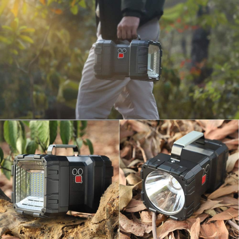 Lanterna LED profesionala cu acumulator 10000mAh, fascicul lung si lumina floodlight, functie Power Bank, 7 moduri si maner ergonomic [3]