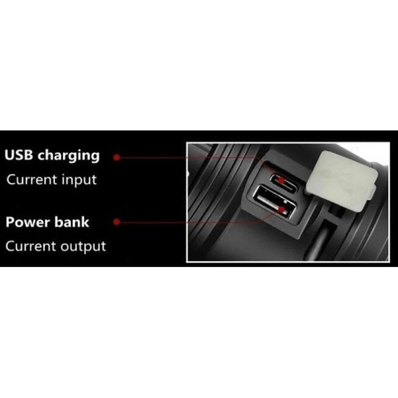 Lanterna profesionala 3000 M, 4 acumulatori, Incarcare USB, Flash [1]