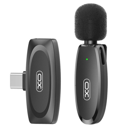 Lavaliera-Microfon XO-MKF08A, Wireless 2.4G, Autonomie 6 Ore, Conectare Type-C, Negru [1]