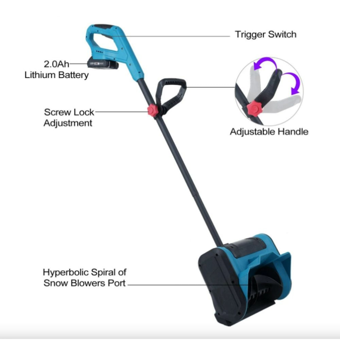 Lopata electrica pentru zapada, 2 baterii [5]