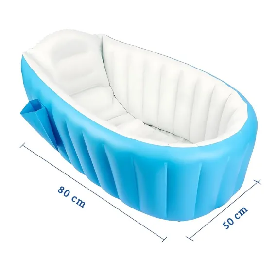 Cadă Gonflabilă pentru Bebelusi 0–3 luni – Pliabilă, Confortabilă, 30L, Albastru [2]