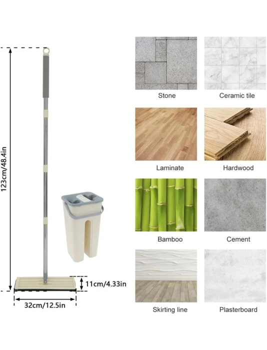Mop Flexibil cu Galeata, din Microfibra, 2 Rezerve, rotativ 360 de grade [4]