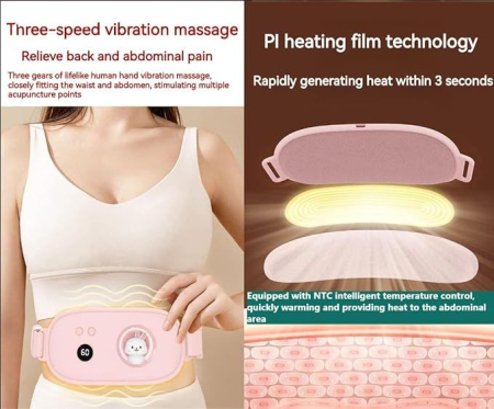 Centură Abdominală cu Încălzire & Vibromasaj – Ameliorează Durerile Menstruale și Lombare [2]