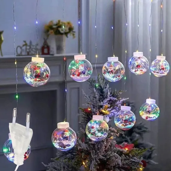 Globuri Decorative De Craciun Cu Lumini Mos Craciun [1]