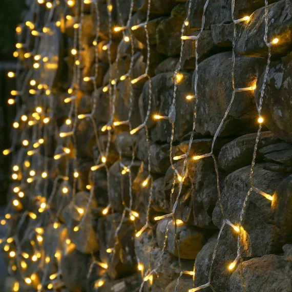 Instalație Perdea LED 3x3m – 300 LED-uri, Multicolor/Alb Cald, Telecomandă, 8 Moduri, Rezistentă la Apă [3]