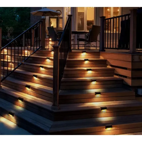 Set 4 Bucati Lampi Solare, pentru Trepte, Gard, Spatii Exterioare, Lumina de Veghe [5]