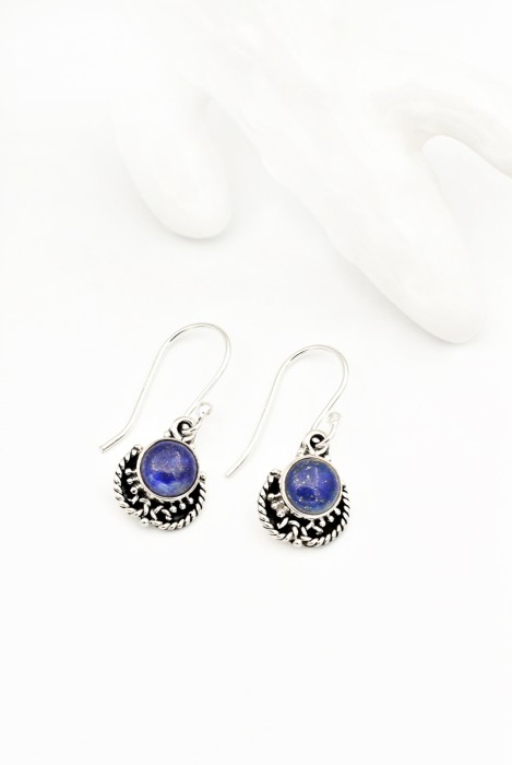 Cercei din Argint 925 cu Lapis Lazuli, 2.5 cm [2]
