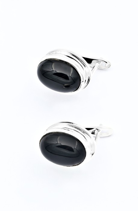 Cercei din Argint 925 cu Onix, 1.5 cm [2]