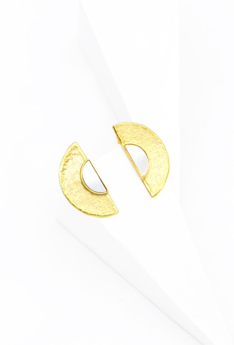 Cercei din Argint 925 cu Sidef, 1 cm [2]