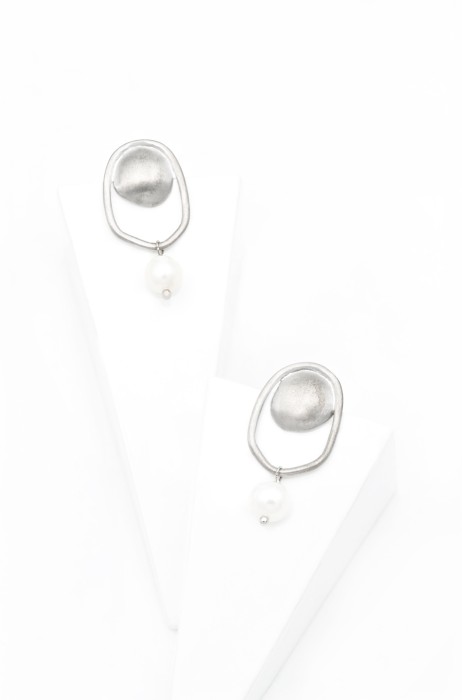 Cercei handmade din Argint 925 cu Perla, 2.7 cm [2]