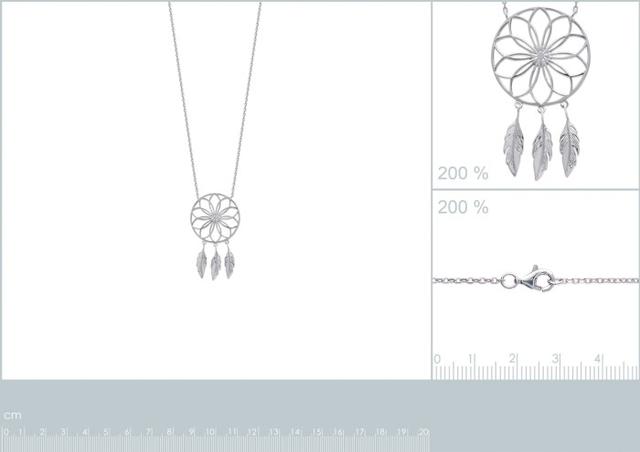 Colier din Argint placat cu Rodiu, model Dream Catcher, 45 cm [2]