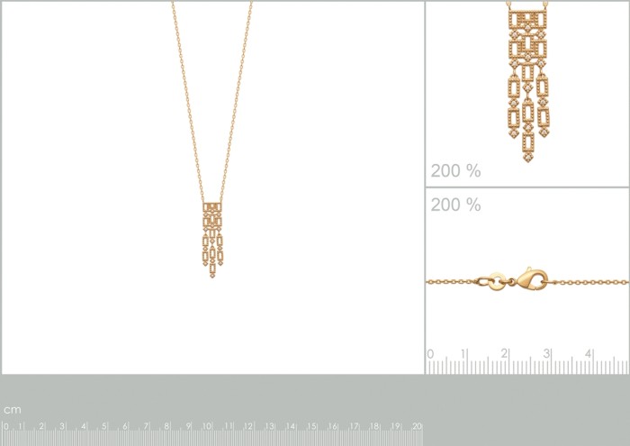 Colier placat cu Aur de 18k si Zirconii, 45 cm [2]