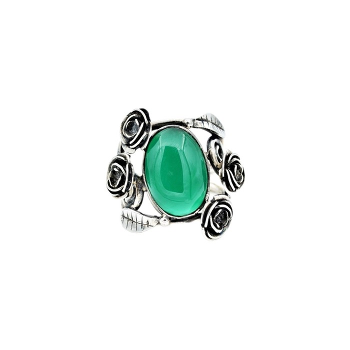 Inel din Argint 925 cu Agat verde [2]