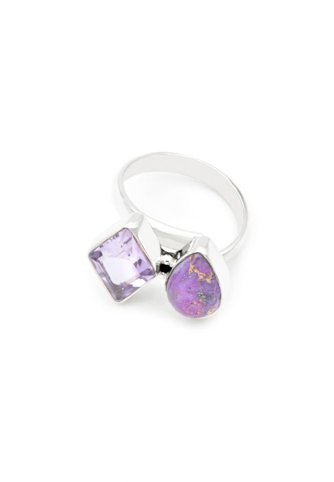 Inel din Argint 925 cu Turcoaz violet si Ametist [2]