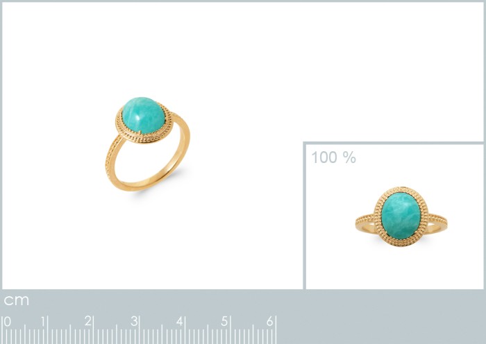 Inel placat cu Aur de 18k si Amazonit [3]