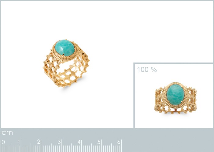 Inel placat cu Aur de 18k si Amazonit [3]