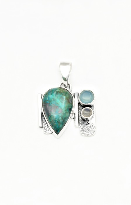 Pandantiv din Argint 925 cu Turcoaz 3.5 cm [3]