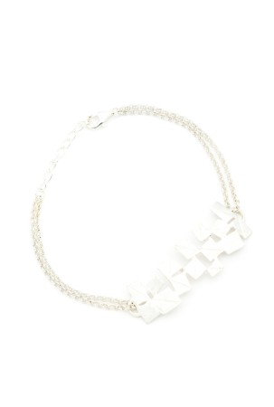 BRATARI - Bratara Forme Geometrice din Argint Satinat 925, Lungime 18,5 cm