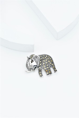 BROSE - Brosa din Argint cu Marcasite "Elefant"