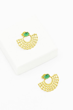 Cercei din Argint 925 cu Agat, 1.8 cm