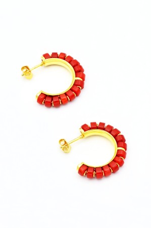 PORTUGAL DREAM COLLECTION - Cercei din Argint 925 cu Carneol, 2 cm