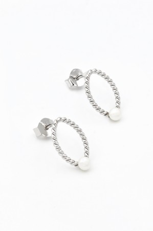 Cercei din Argint 925 cu Perle mici, 1.5 cm
